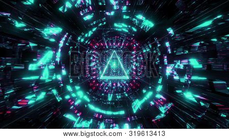 Abstract Reflection Background With Green Tringle Wireframe Design 3d Rendering Wallpaper