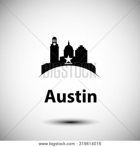Austin Usa, Detailed Silhouette. Trendy Vector Illustration, Flat Style. Stylish Andmark. Concept Fo