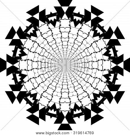 Clock Dial Black Trapez Intersections Pointing Shapes Double Ears Signs With White Hourly Numbers Bl