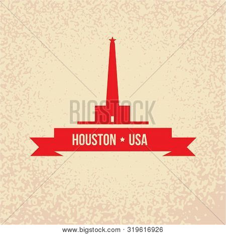Houston Usa, Detailed Silhouette. Trendy Vector Illustration, Flat Style. Stylish Andmark. Concept F