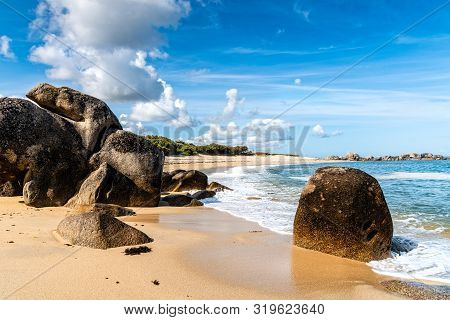 Rocky Beach In The Coast Of Kerlouan, Brittany