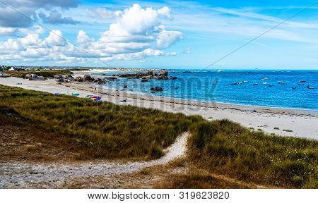 Rocky Beach In The Coast Of Kerlouan, Brittany