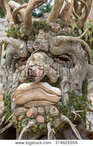 Les Baux, France - June 26, 2017: The Artwork, Titled  Winter Is Four Seasons Three-dimensional Inte