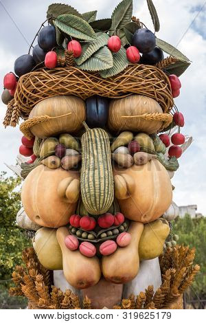 Les Baux, France - June 26, 2017: The Artwork, Titled Summer Is Four Seasons Three-dimensional Inter