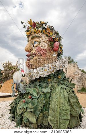 Les Baux, France - June 26, 2017: The Artwork, Titled Spring Is Four Seasons Three-dimensional Inter