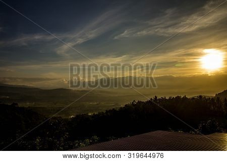 The Beautiful View Of Mount Talang And The Rice Fields Below Add To Its Beauty, Indonesia