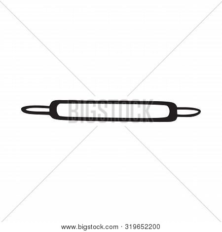 Black And White Isolated Rolling Pin Icon
