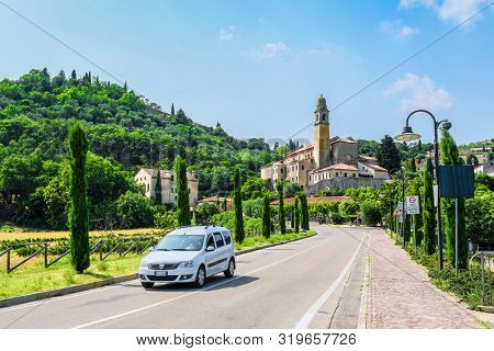Arka Petrarka; Italy - July, 7, 2019: traffic in Arka Petrarka; Italy