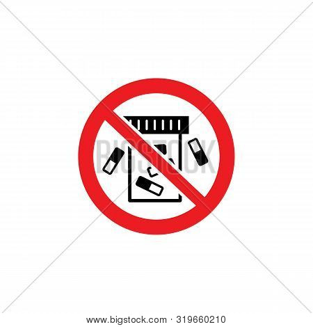 No Cigarette Butt Warning Sign For Trash Can Or Garbage Bin, Red Crossed Sign Sticker To Stop Smokin