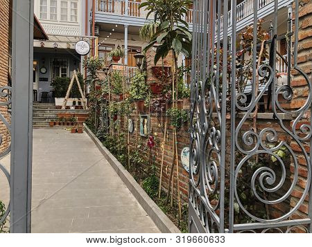 Tbilisi, Georgia - Murch 29 2019: The Old District Of The City In Tbilisi, Georgia.the Restored Area
