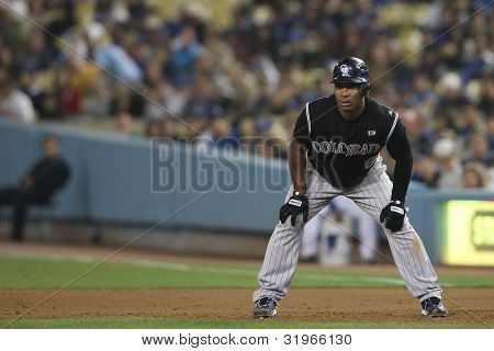 LOS ANGELES - 17 SEPT: Rockies 3B (6) Melvin Mora under Rockies vs Dodgers spelet på Sept 17 201