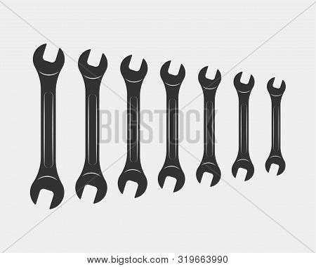 Tools Vector Wrench Icon. Spanner Logo Design Element. Key Tool Isolated On White Background
