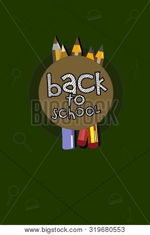 Back To School. Black Background. Vector Illustration.