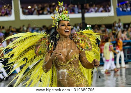 Rio, Brazil - March 02, 2019: Estacio De Sa During The Carnival Samba School Carnival Rj 2019, At Sa