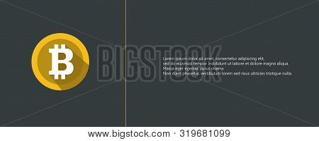 Itcoin Cryptocurrency Coin Symbol. Blockchain Technology. Gold Bitcoin On Black Circuit Board Backgr