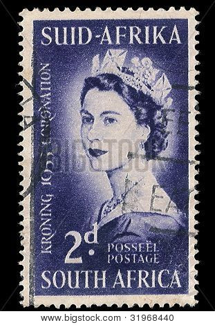 Etelä-Afrikka postimerkki Coronation 1953