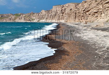 Plaży Vlychada na Santorynie, Grecja