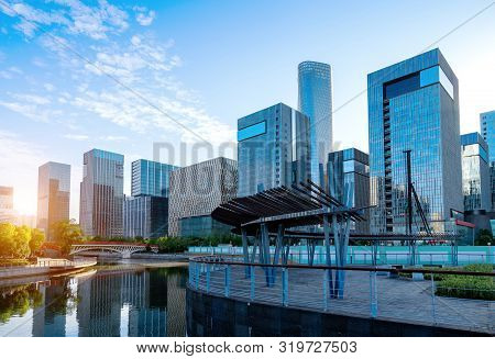 Architectural Landscape Of The Southern Business District Of Ningbo, Zhejiang, China