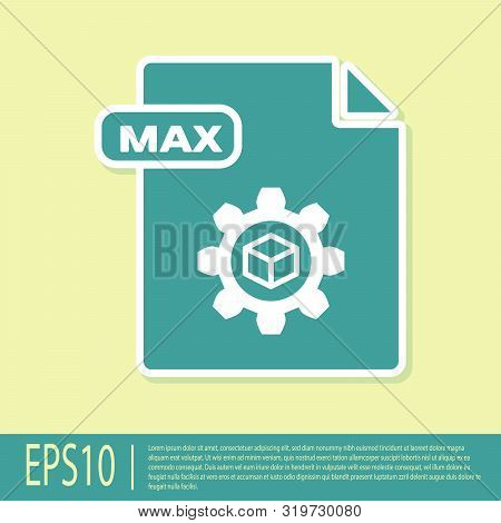 Green Max File Document. Download Max Button Icon Isolated On Yellow Background. Max File Symbol. Ve