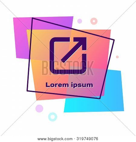 Purple Open In New Window Icon Isolated On White Background. Open Another Tab Button Sign. Browser F