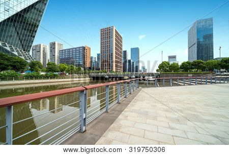 Architectural Landscape Of The Southern Business District Of Ningbo, Zhejiang, China