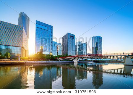 Architectural Landscape Of Ningbo, China Business District, Zhejiang, China