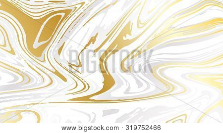 White And Gold Marble Background. Marble Texture Design. Abstract Background. Stock. Oil Painting St
