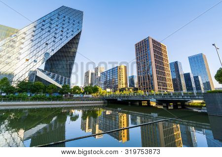 Architectural Landscape Of The Southern Business District Of Ningbo, Zhejiang, China