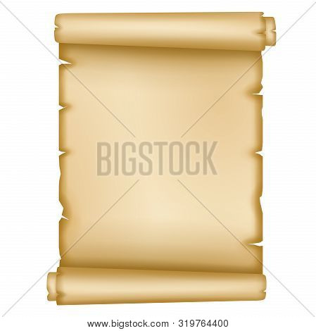Isolated Old Parchment On White Background Vector