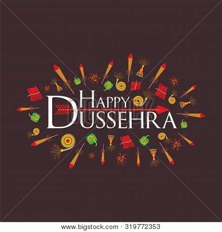 Happy Dussehra Or Dusshera Festival Greeting Or Poster Design