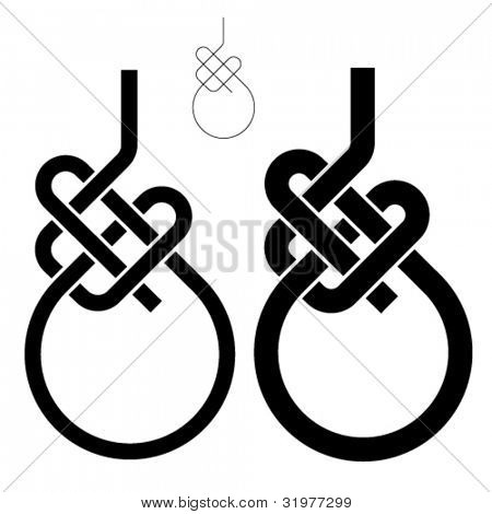 วน bowline เวกเตอร์สัญลักษณ์ปมเชือกปีนเขา