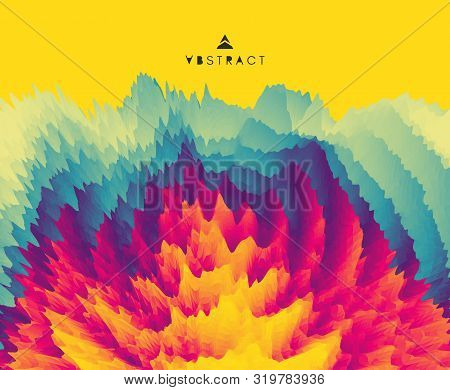 3d Wavy Background With Ripple Effect. Abstract Vector Illustration. Design Template. Modern Pattern