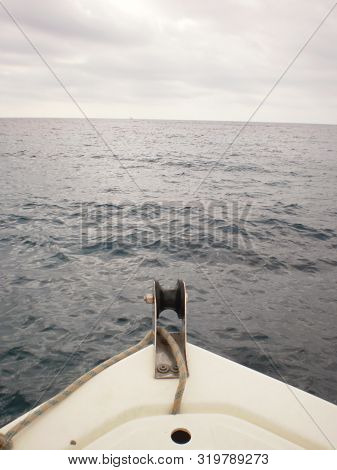 Prow Of A Small Boat In Citadel On The Island Of Menorca. July 5, 2012. Menorca, Balearic Islands, S