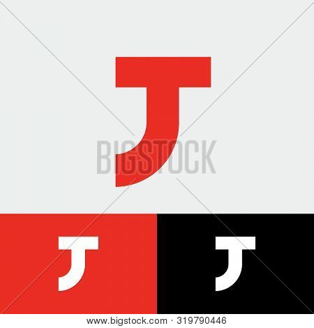 Tj Logo. T And J Monogram Consist Of Orange Letters. Original Symbol On Different Backgrounds. Web, 