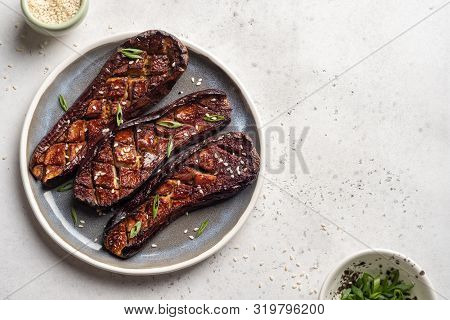 Grilled Eggplant With Miso Glaze Or Nasu Dengaku. Japanese Food