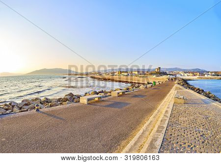 Playa De Los Lances Beach, The Southernmost Point Of Continental Europe, With Santa Catalina Castle 