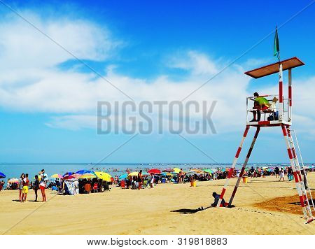 Sanlucar De Barrameda Beach. Cadiz. Andalusia. Spain. Europe. August 25, 2019
