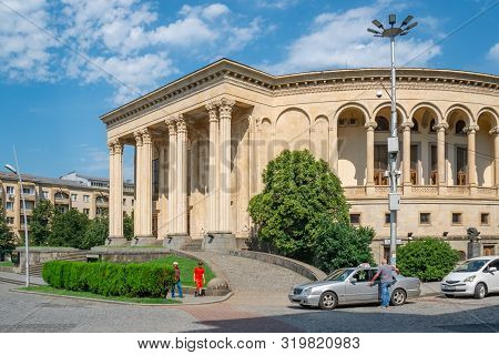 Kutaisi, Georgia - 21.08.2019: View To Meskhishvili Theatre In The Centre Of Kutaisi. Art.