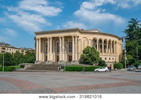 Kutaisi, Georgia - 21.08.2019: View To Meskhishvili Theatre In The Centre Of Kutaisi.