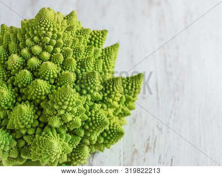 Romanesco Broccoli Close Up. Filled With Lots Of Nutrients.