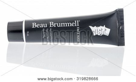 Winneconne, Wi - 28 August 2019 : A Package Of Beau Brummell Face Mask On An Isolated Background