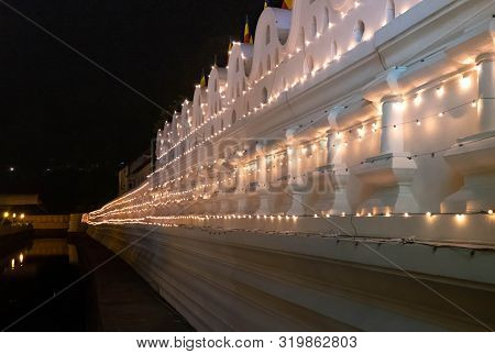 Kandy/ Sri Lanka, August 04-2019: Famous Buddha Temple Of The Sacred Tooth Relic At Kandy,sri Lanka 