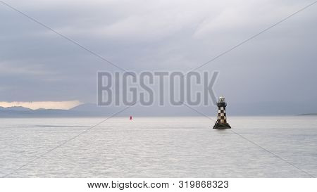 Lighthouse Sea Storm Extreme Weather Dark Sky Illuminated Ocean Mountains Outdoors Coast Uk Great Br
