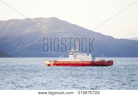 Ferry Ship Crossing To Dunoon At Sunset From Gourock