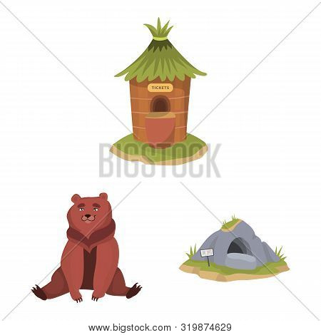 Isolated Object Of Zoo And Park Logo. Collection Of Zoo And Animal Stock Symbol For Web.