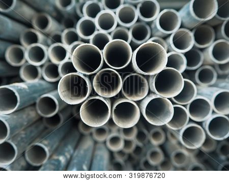 Close-up Electrical Metallic Tubing : Emt. Pipes In Factory