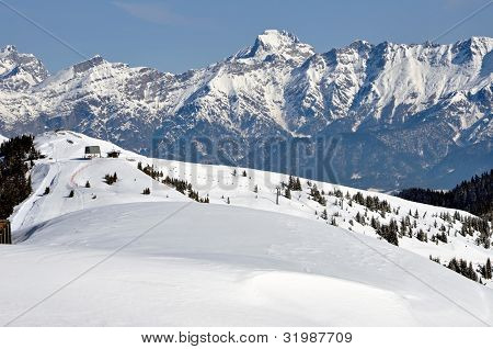 Ski Resort Zell am see, Ã–sterreichische Alpen im winter