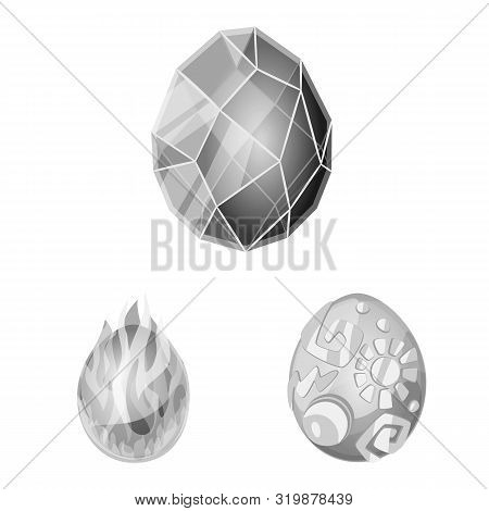 Vector Design Of Monster And Fantasy Symbol. Set Of Monster And Big Vector Icon For Stock.