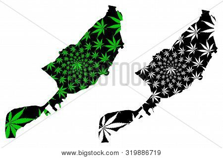 Luxor Governorate (governorates Of Egypt, Arab Republic Of Egypt) Map Is Designed Cannabis Leaf Gree