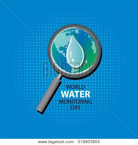 World Water Monitoring Day Concept, Blue Background. September 18